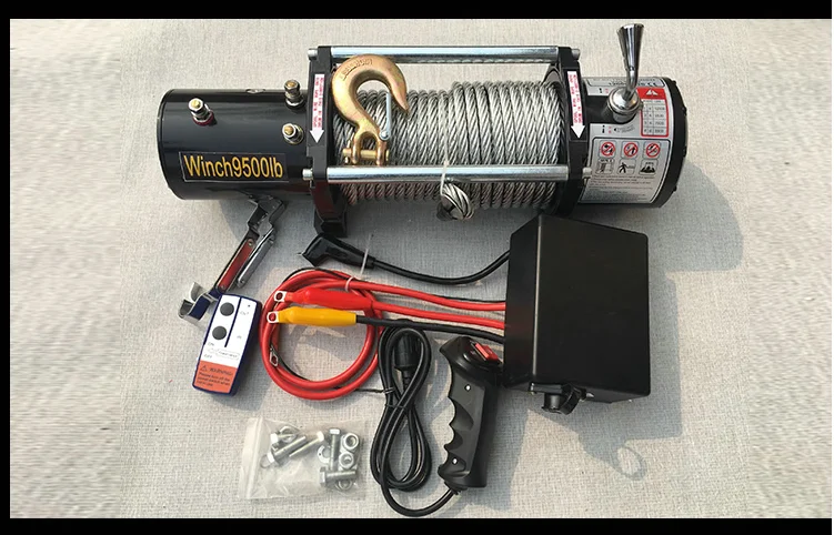 12 В 24 двигатель для квадроцикла 9500 фунтов электрическая лебедка трос переработки