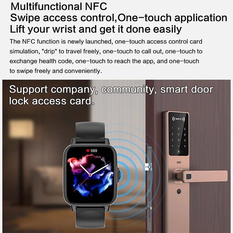 Новинка 2022 мужские Смарт-часы с функцией Bluetooth напоминанием NFC 1 69 дюйма
