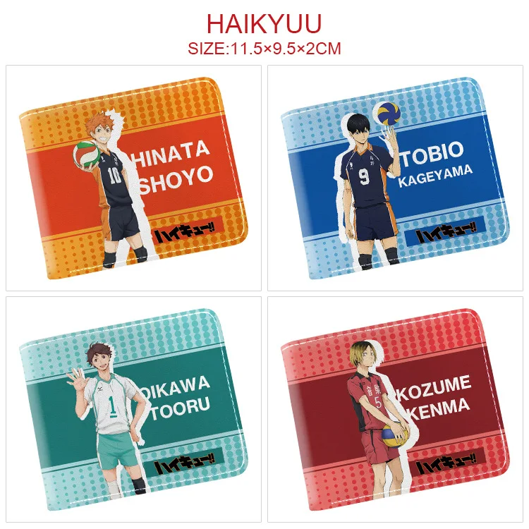 E-Mell Haikyuu Shoyo Hinata Tobio Kageyama Oikawa Tooru Kozume Kenma Kotaro Bokuto Two Folded Short Wallet