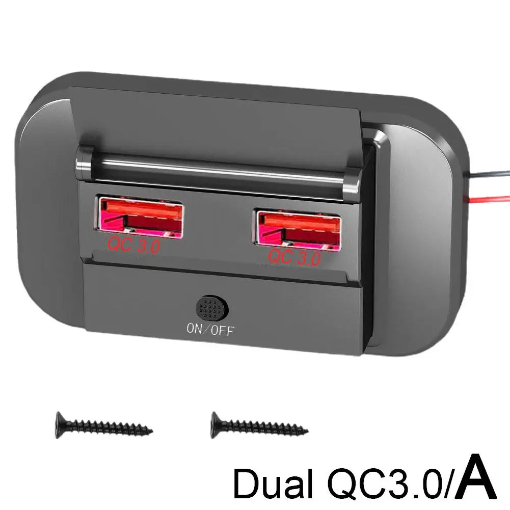 

Автомобильное зарядное устройство с двумя USB-портами и выключателем, 12 В