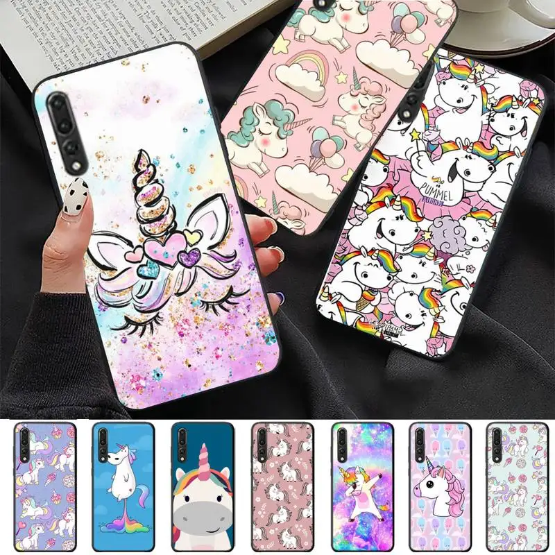 

Unicorn cartoon Phone Case For Huawei P 8 9 10 20 30 40 50 Pro Lite Psmart Honor 10 lite 70 Mate 20lite