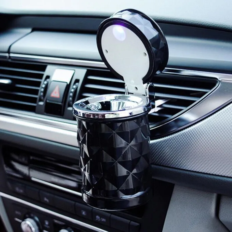 Car Ashtray With LED Light Universal Alloy Ash Tray For Audi A3 A4 A5 A6 A7 A8 Q3 Q5 Q7 S3 S4 S5 S6 S7 S8 TT TTS RS3 RS4 RS5 RS6