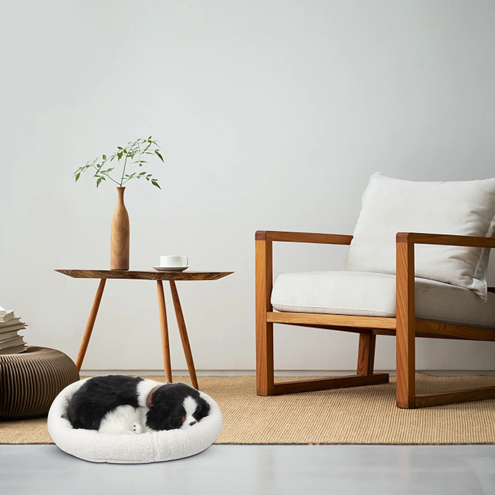 

Декоративная модель животного, мягкие игрушки, Реалистичная Спящая собака, внешний искусственный мех, реалистичный плюш