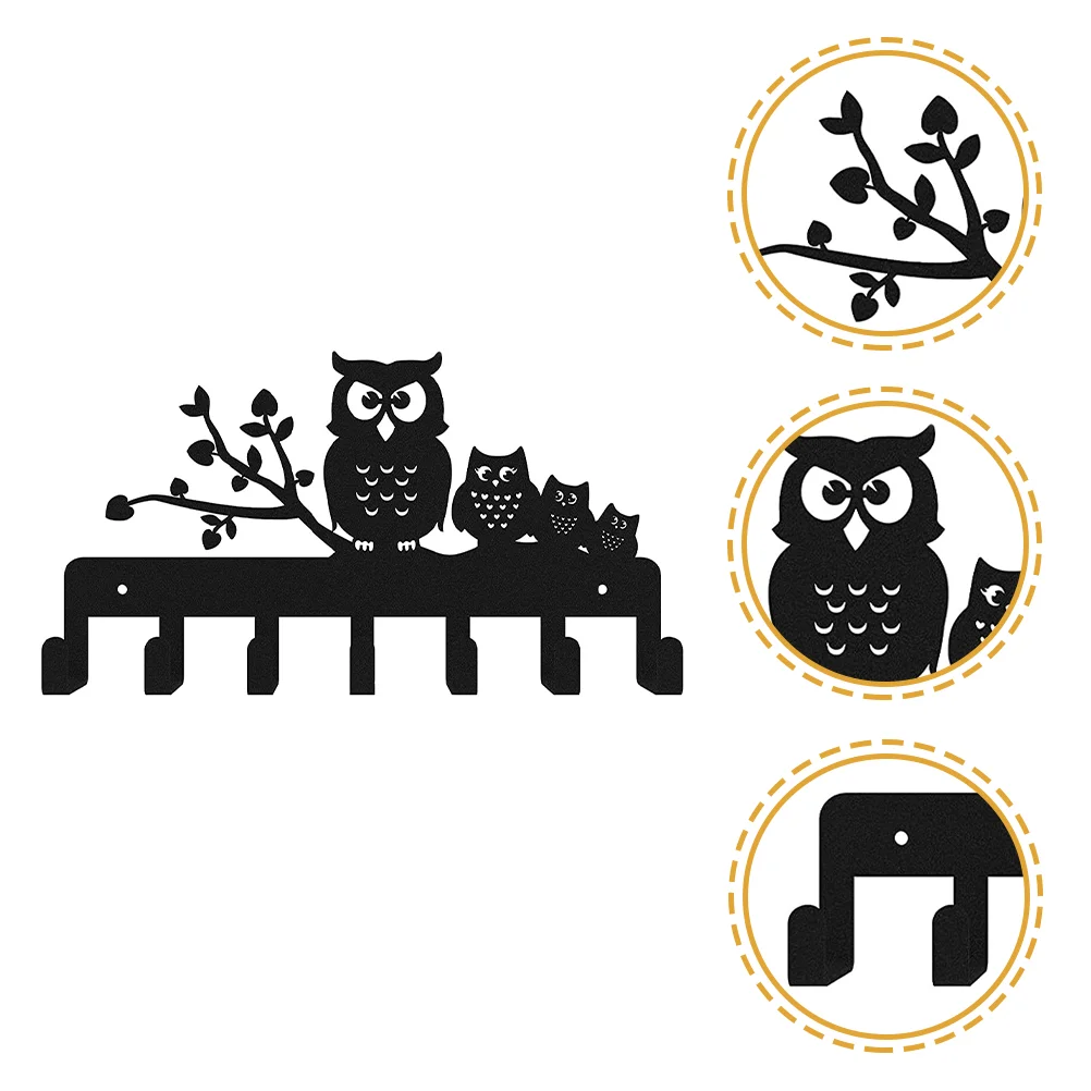 

Wall Hooks Coat Key Hook Rack Holder Owl Mounted Farmhouse Hanger Bathroom Entryway Towel Hallwayiron Cast Decorative Adhesive