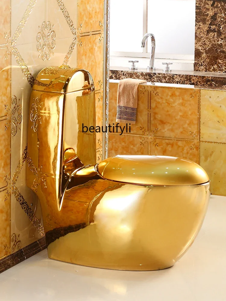 Золотой унитаз в европейском стиле роскошный сифон водосберегающий цветной