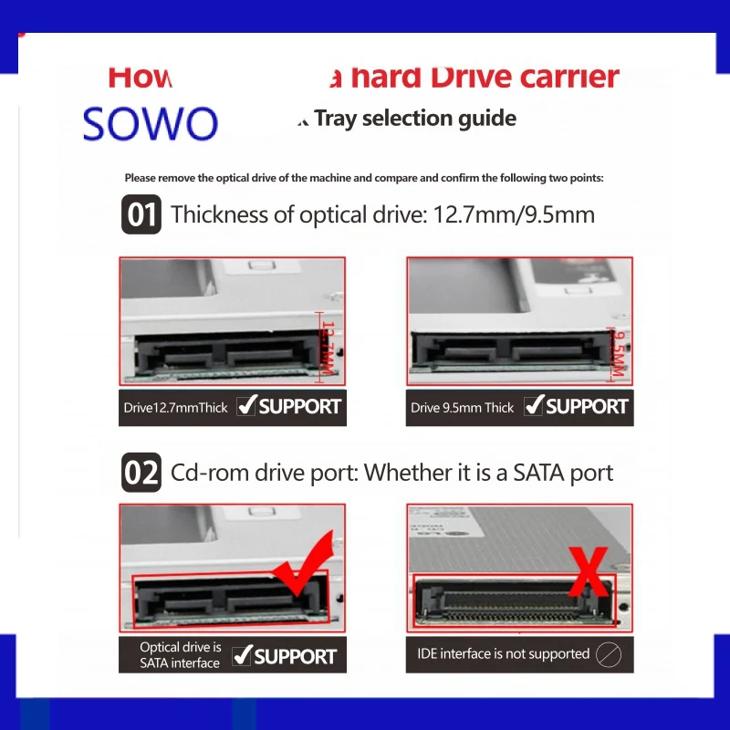 12 7 мм 5 5-дюймовый HDD Φ алюминиевая лампа для hp probook 6360b 6435b 6440b 6445b 6450b 6455b