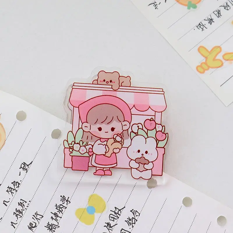 Милые акриловые папки для файлов Kawaii девочек зажим книг мультяшное руководство