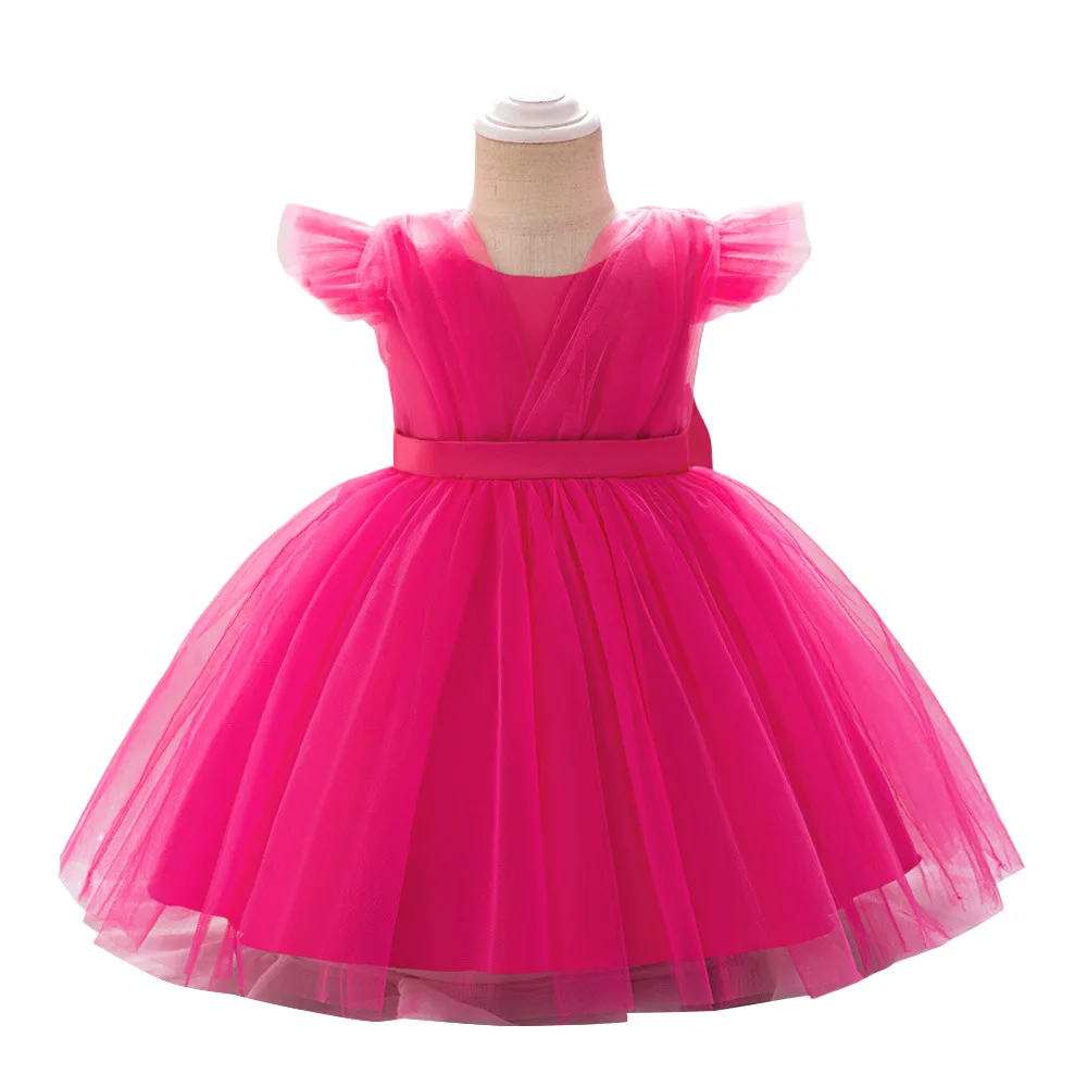 Летние костюмы на крестины с розами платье-пачка платье 1-й день рождения для