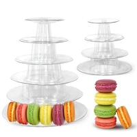 46 layer macaron display stand cupcake tower rack transparent plastic cake stands for wedding birthday cake decoration tools
