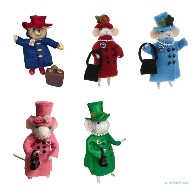 

Готовая шерстяная игла, войлочная королева, мышь, медведь, игрушка, украшение ручной работы для детей, подарок на Рождество и новый год