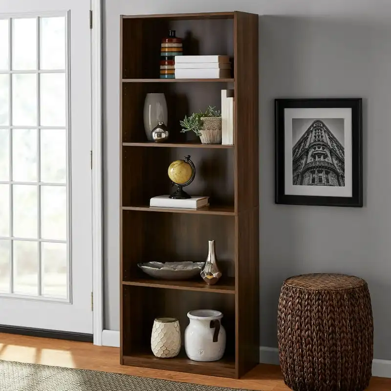 

Bookcase with Adjustable Shelves, Walnut
