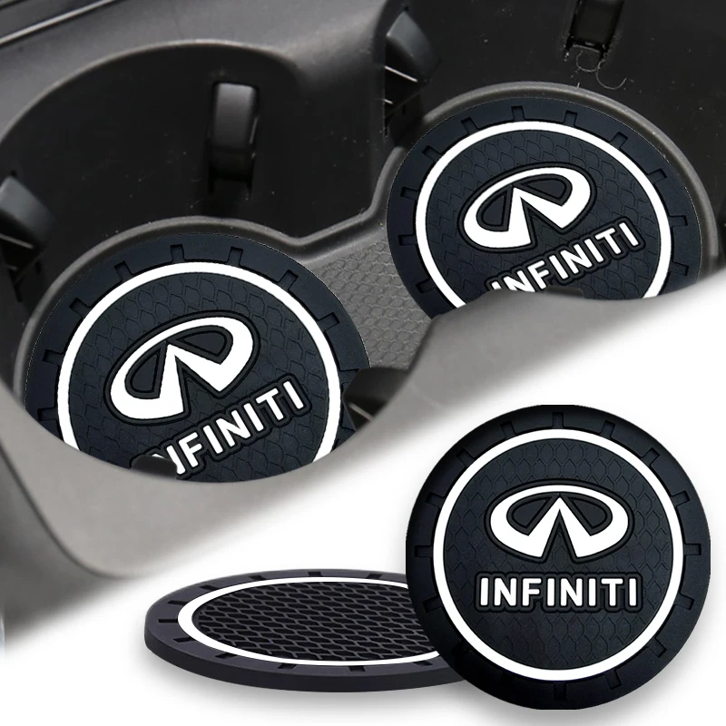 

PVC Car Cup Holder Coasters Anti Slip Cup Mats for Infiniti G37 Fx35 Q50 G35 Emblem Q60 QX50 QX60 QX70 JX35 Q30 QX30 Accessories