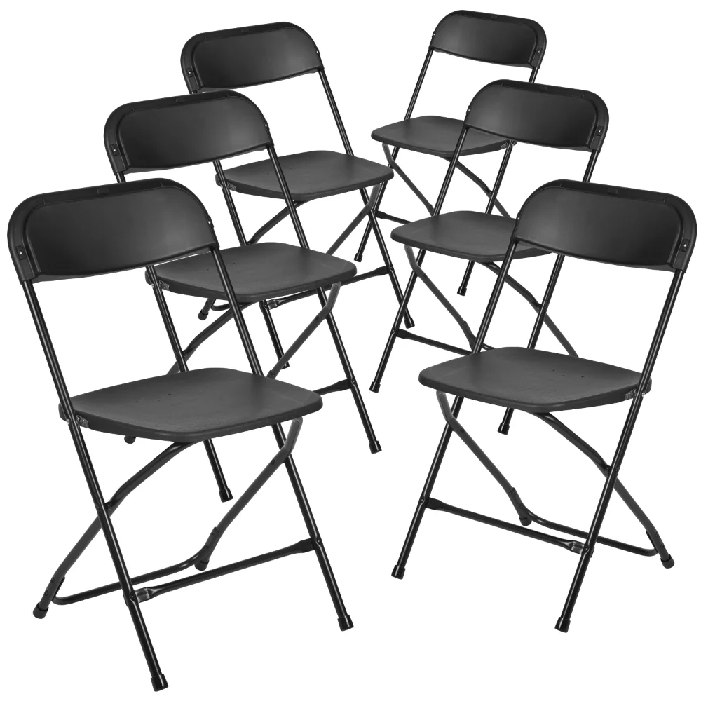 

Flash Furniture Hercules Series Plastic Folding Chair - Black - 6 Pack 650LB Weight Capacity Comfortable Event Chair