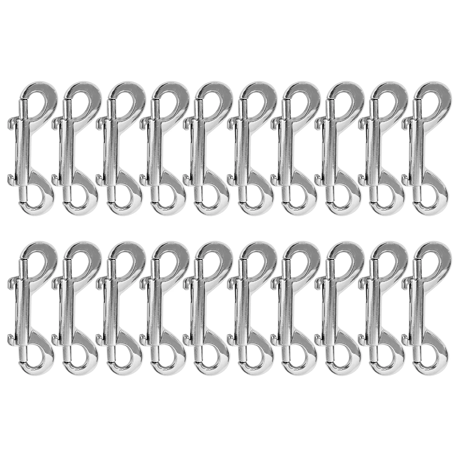 

20pcs Chain Hanging Basket Accessories Heavy Duty Pet Collar Home Bolt Snap Hook Double Ended Zinc Alloy Beach Hammock Keychain