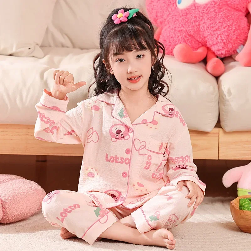 Детские осенние пижамные комплекты детская хлопковая одежда для сна с облаками