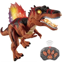 rc dinosaur kids pet remote control toys walking tyrannosaurus realistic animal model color light sounds children surprising ft