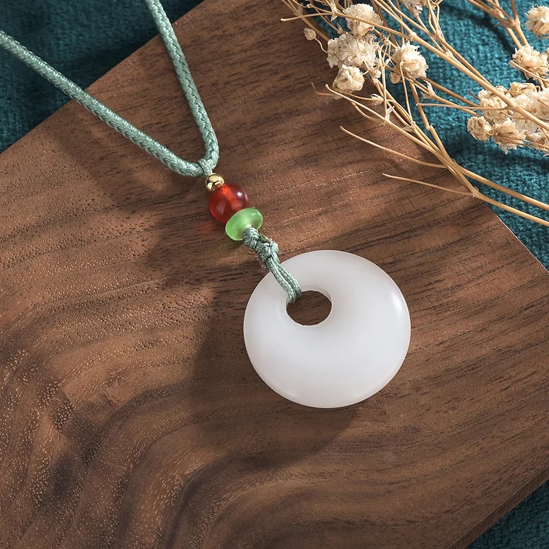 Простое Ожерелье в этническом стиле унисекс зеленое искусственное плетеное