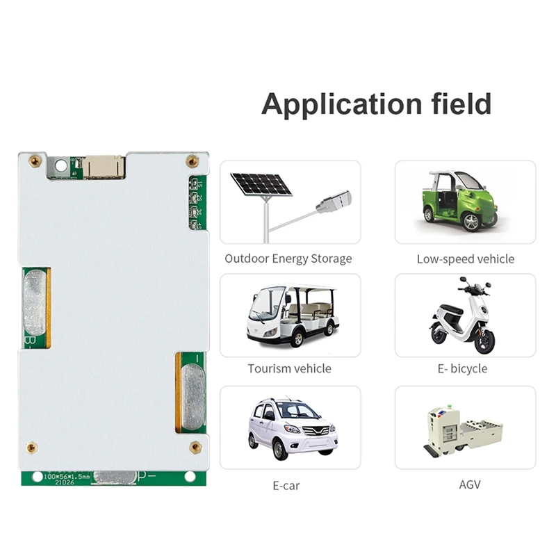 

Silver 4S 14.6V 60A Iron-Lithium Battery Protection Board BMS Inverter Energy Storage Management System (Split Port)