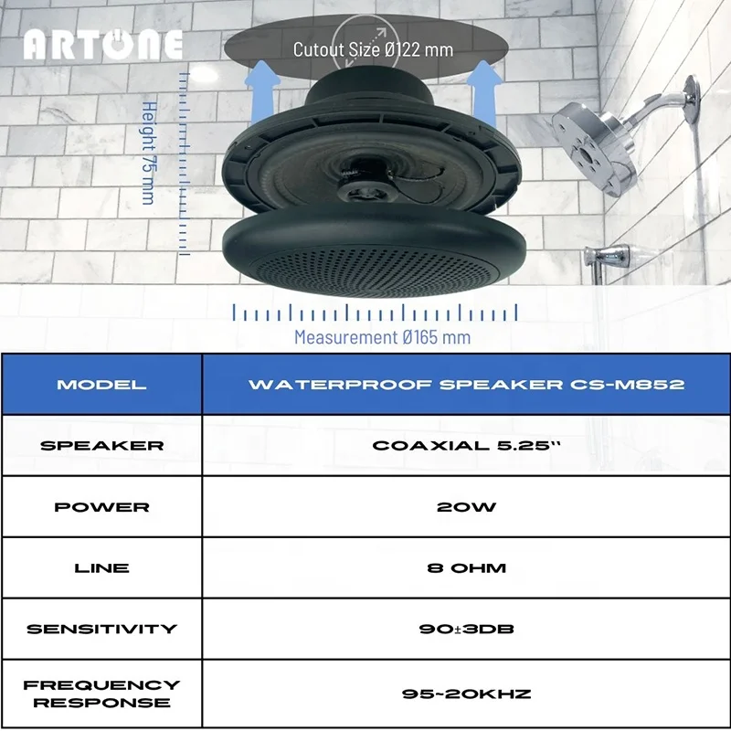 Тонкий морской радиокомбинированный 20 Вт водонепроницаемый потолочный динамик