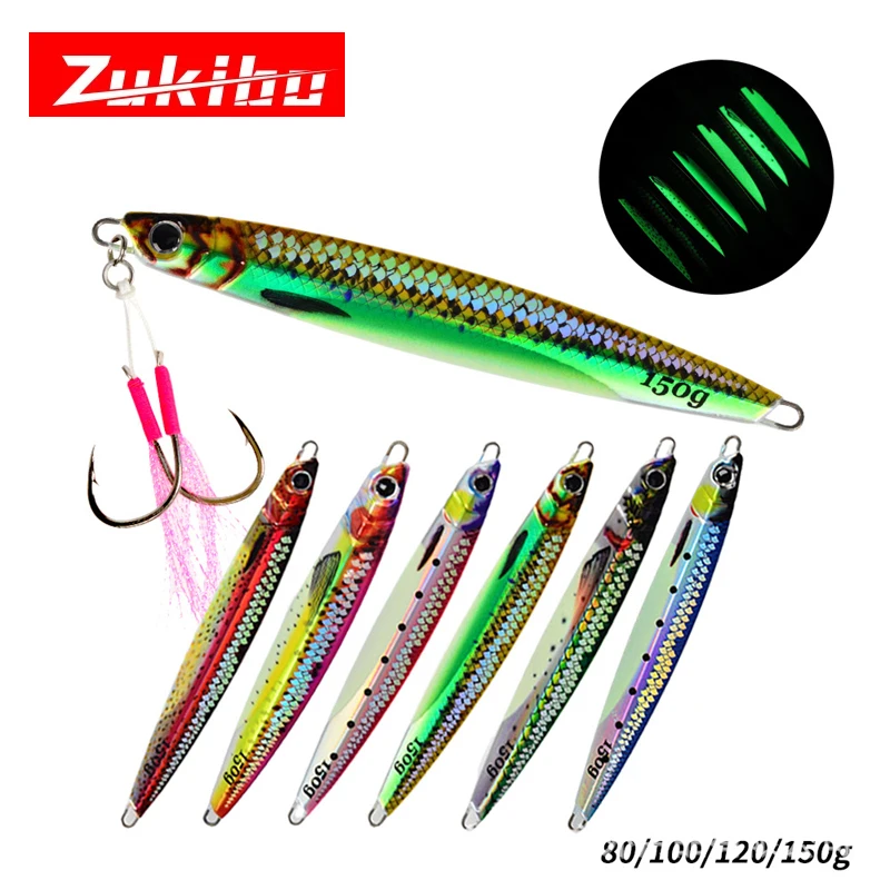 

ZUKIBO 3pcs Metal Spoon Jigs Carp Fishing Lure 60g 80g 100g 120g 150g Crankbait Jig Spoons Wobbler Bait Sea Fishing Lures