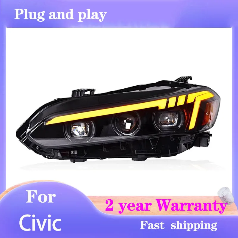 Автомобильный Стайлинг для Honda Civic передняя фара 2022 11th X DRL динамический сигнал