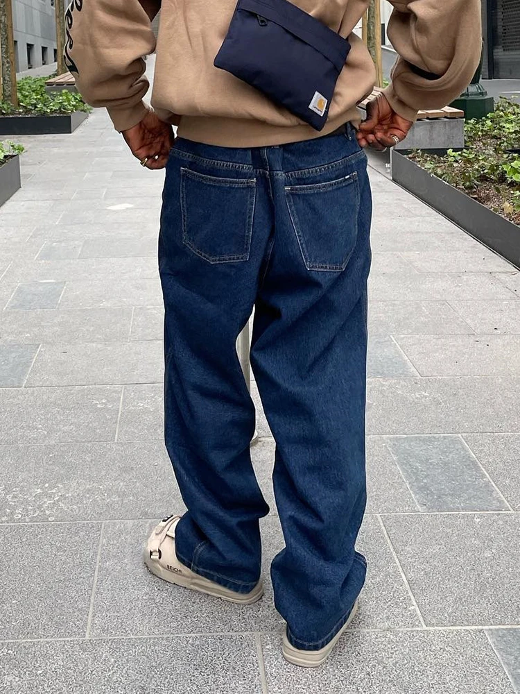 Top Fashion Loose Fit Denim Pants Streetwear Quality Multi Colors Skateboard Trousers Low Rise Straight Leg Baggy Jeans For Men