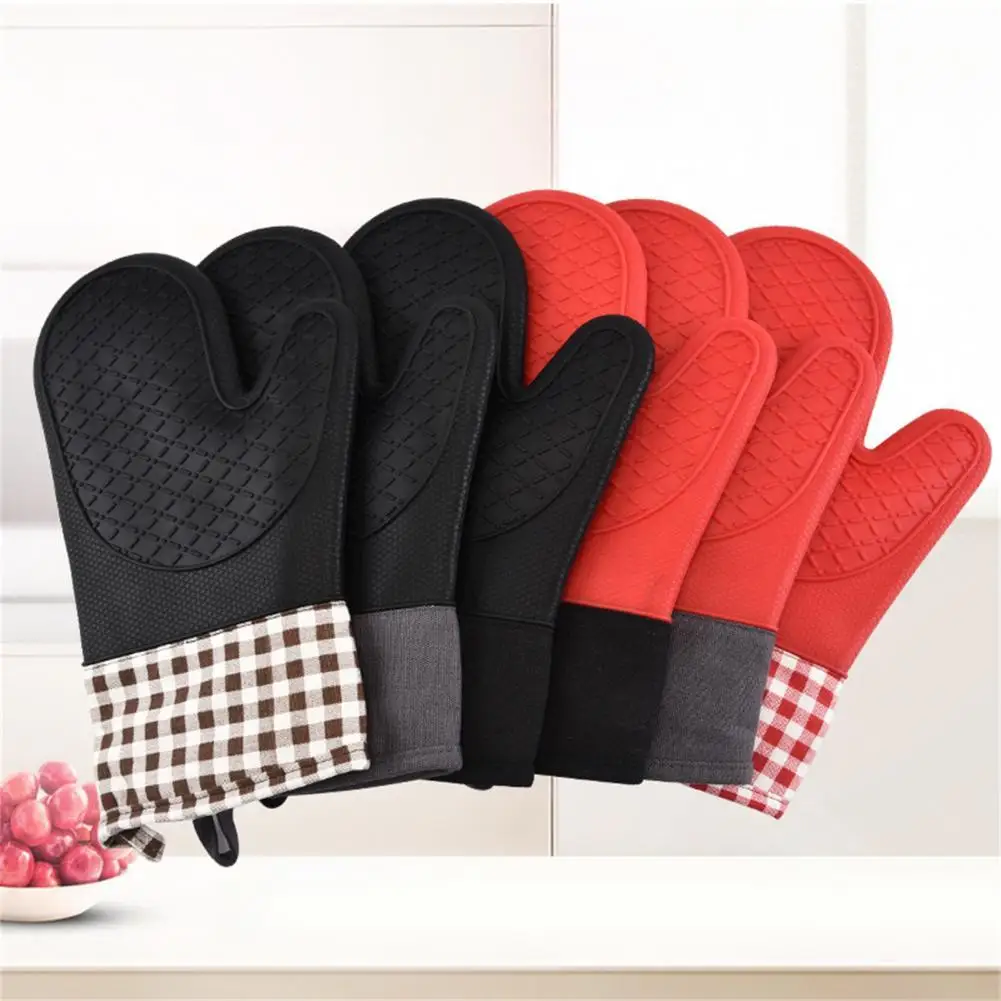 

1Pc Oven Glove Durable Thickened with Lanyard Comfortable Wear Oven Glove for Household Grill Glove Oven Mitt