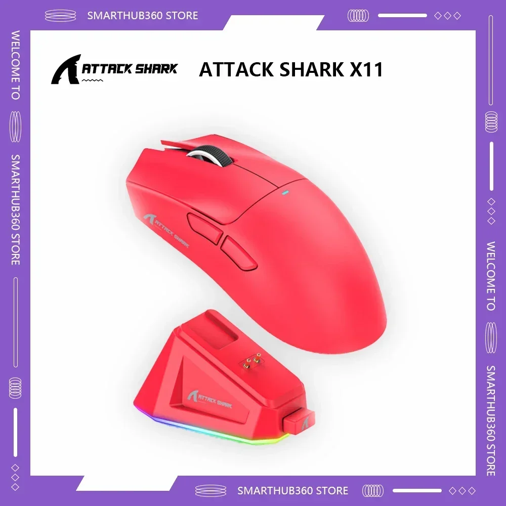 Игровая мышь Attack Shark X11 беспроводная Bluetooth-мышь PAW3311 сверхлегкая с тройным режимом
