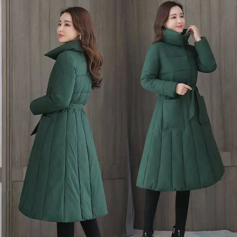 Over-the-knee Down Mid-length New Fashion Slim Skirt Cotton Coat