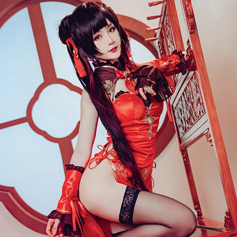 

Anime DATE A LIVE Tokisaki Kurumi Cheongsam Women Sexy Cosplay Costume Female Cute Nightmare Dress Halloween Uniforms