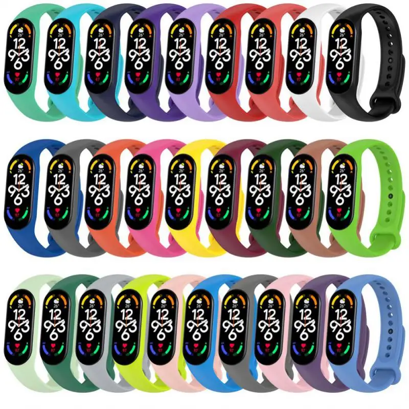 

32 Colors Replacement Wristband For Xiaomi Mi Band 7 Strap Adjustable TPU Solid Color Replacement Straps Smart Accessories