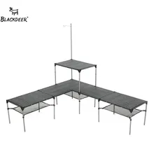 BLACKDEER 야외 캠핑 책상, 알루미늄 합금 접이식 테이블, 휴대용 피크닉 낚시 맥주 테이블, 경량 방우 분리형