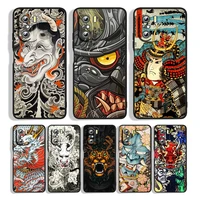 japan samurai swordsman for xiaomi redmi k50 gaming 10c 9t 9at 9a 9c 8a 7a s2 6a 5a 5 4x prime pro plus black phone case