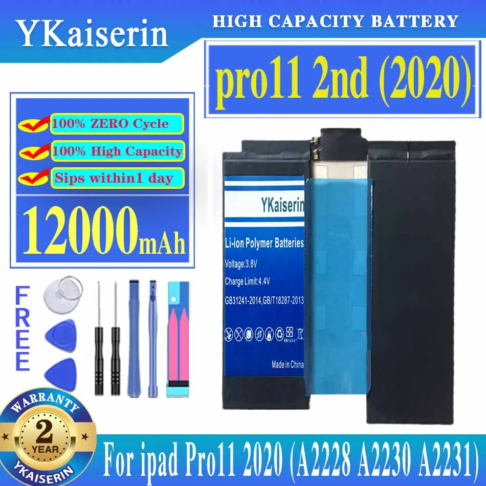 

YKaiserin Battery pro11 1st 2nd 3rd For iPad Pro 11 2018 A1980 A2013 A1934 A1979 A2042 Tablet 2020 A2228 A2230 A2231 2021