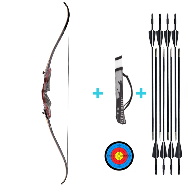 

30-50 Lbs Optional Archery Recurve Bow The New Lingyun Split Solid Wood Bow Beginners Starter Kit For Hunting Archery Training