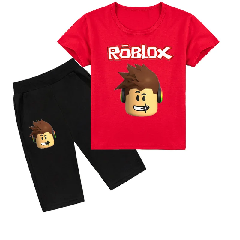 Комплект Детской Летней Одежды Roblox С Принтом — Модная Спортивная Футболка