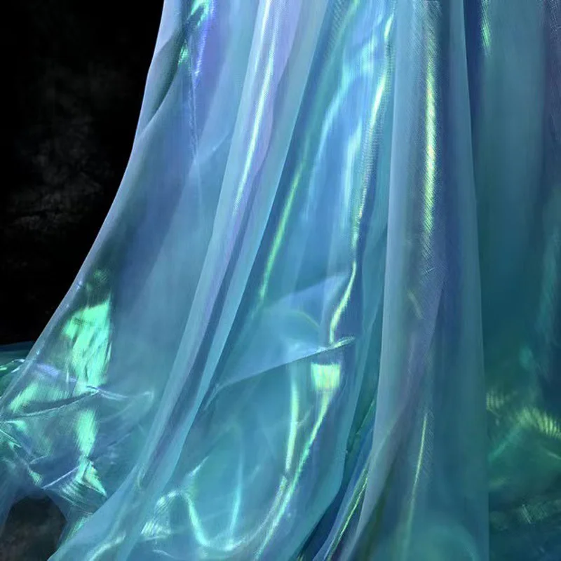 Высококачественный лазерный материал из стекла и Марли цветная органза фон для