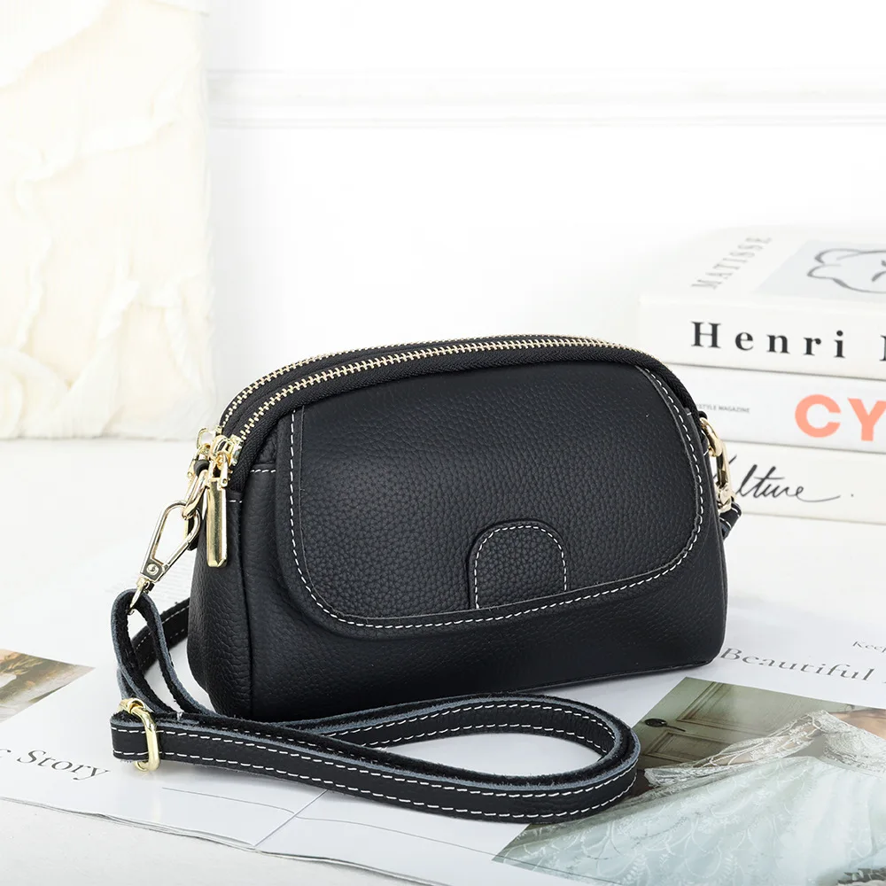 

Leather straddle bag Women's bag 2023 new fashion casual one-shoulder small backpack head layer cowhide zipper bag