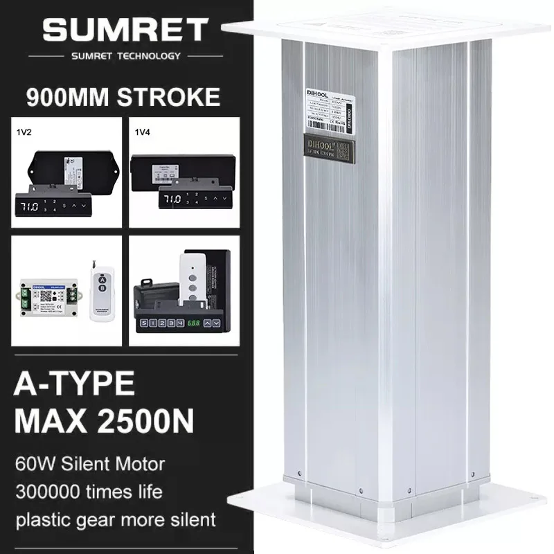 

900mm Stroke Lifting Column Table 12V 24V For Adjustable Height Desk 1/2/3/4 PCS Lift Synchronize Control 433mhz RF eWelink APP