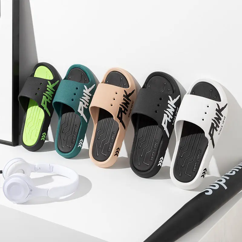 

Шлепанцы WNFSY мужские летние из ПВХ, мягкие эластичные тапочки для пляжа, ванной комнаты, Нескользящие, на толстой подошве, домашние шлепанцы