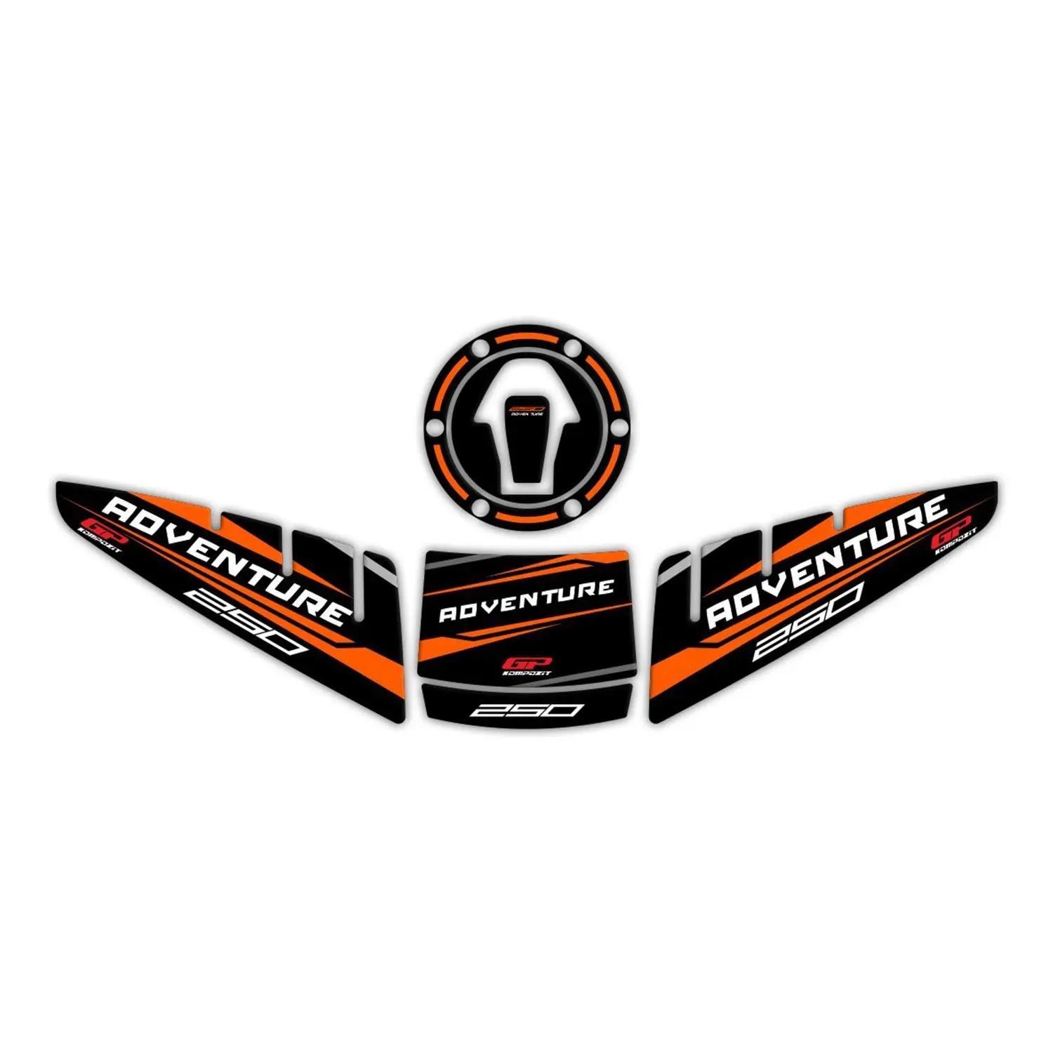 

GP композитная наклейка для танка 250 Adventure 2020-2022, черно-оранжевая