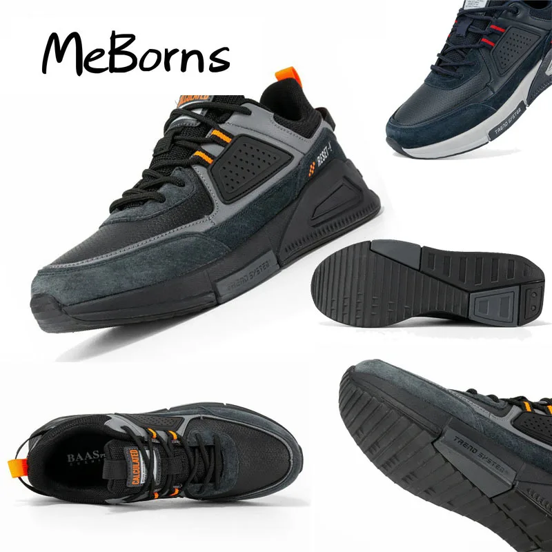 

New Arrival Men Casual Waterproof Running Shoes Fashion Leather Skateboard Shoes Wear-Resistant Male Sport Shoes