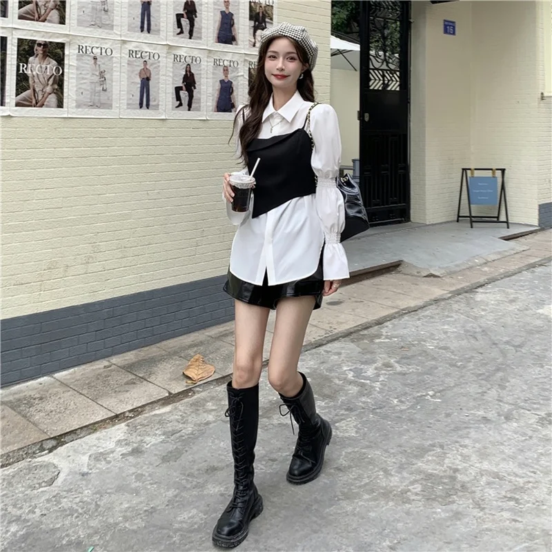 Рубашки женские с длинными пышными рукавами белая шикарная весенняя одежда в