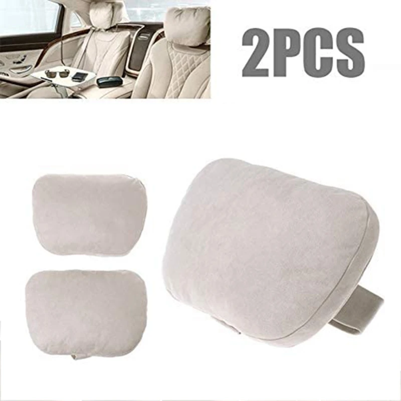 

2Pcs Car Headrest Maybach Design S Class Ultra Soft Pillow Suede Fabric for Mercedes-Benz Headrest Neck Pillow