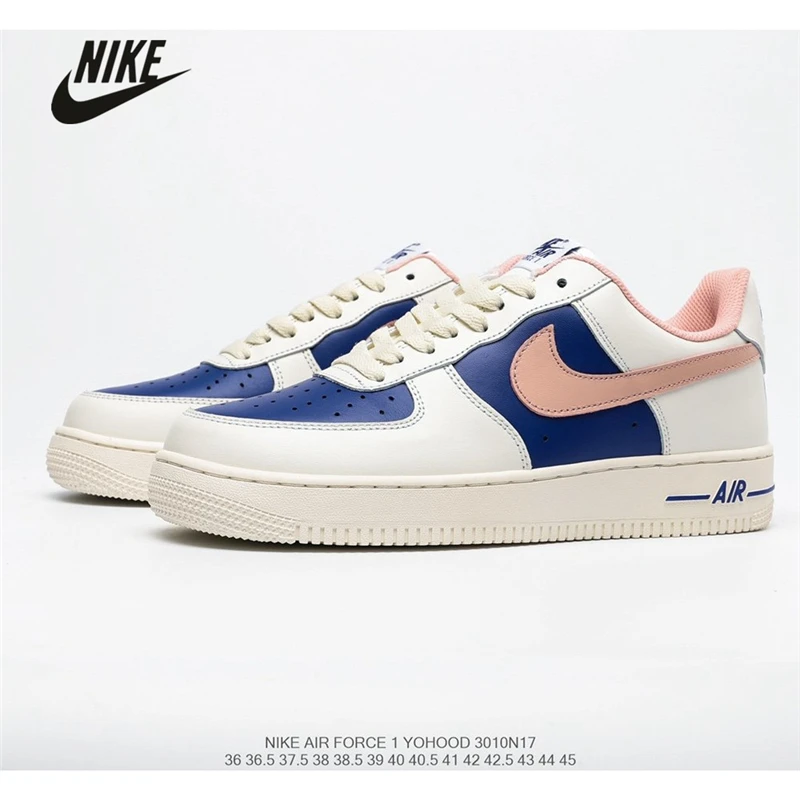 

Original Nike Air Force 1 HI Yohood white pink blue color matching low-top wild casual sports shoes men and women sizes 36-45