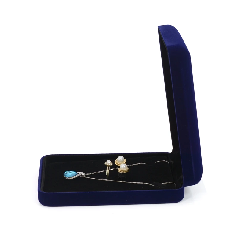 LED Light Velvet Small Jewelry Box Set Display Jewel Set Storage Organizer Necklace Ring Earring Gift Packaging Holder