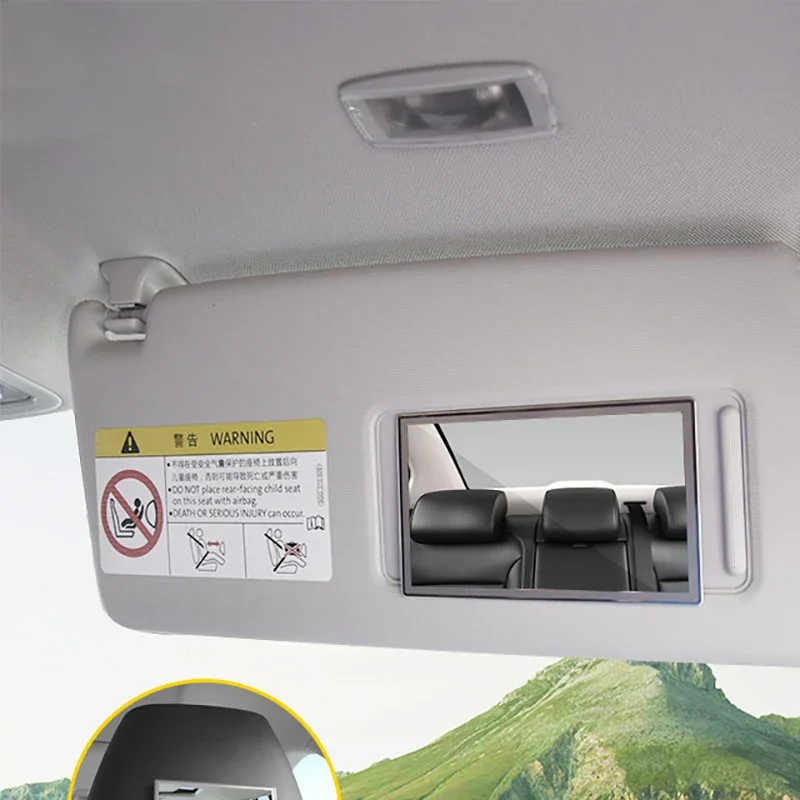 

Интерьер автомобиля из нержавеющей стали Портативное автомобильное зеркало для макияжа Авто козырек HD Косметические зеркала Универсальное автомобильное внутреннее зеркало