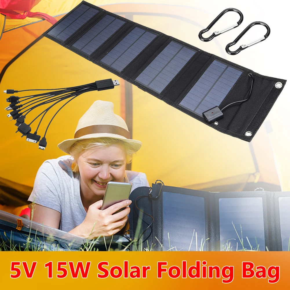 

30W Solar Panel Charger Foldable Solar Plate 5V USB Portable Solar Cell Charger for Phone Battery Outdoor Waterproof Power Bank