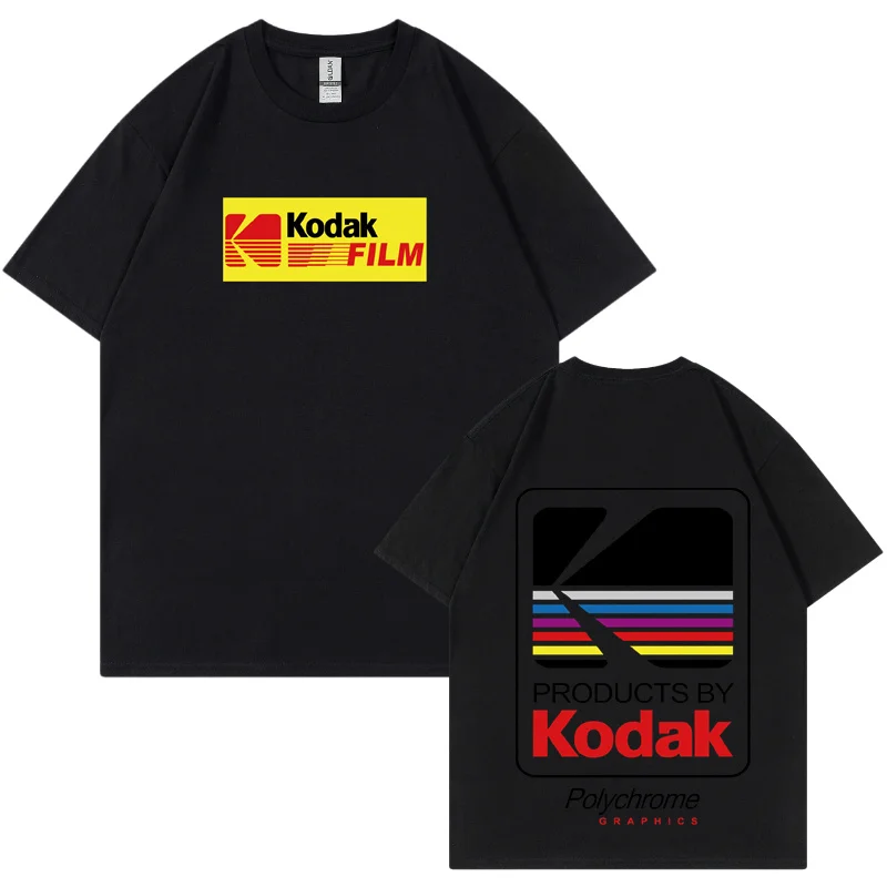

Футболка мужская с японским принтом Kodak, Модная хлопковая уличная одежда в стиле хип-хоп, топы в стиле Харадзюку с коротким рукавом, одежда в стиле унисекс, лето 2023