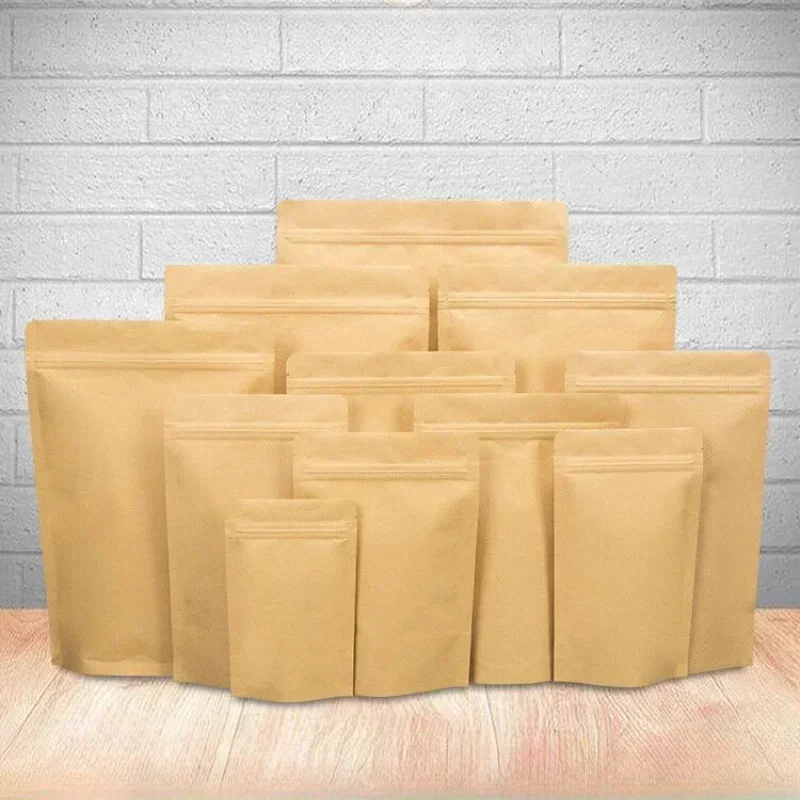 100 шт. самозапечатывающийся пакет из крафт-бумаги утолщающая подставка закуски